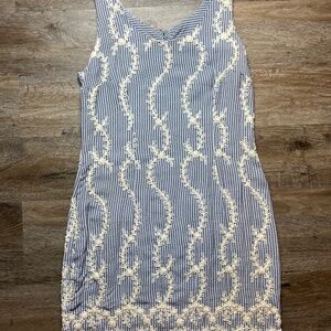 Y2K Vintage Blue Gingham Dress with Embroiderd Florals Size 9/10Jonathan Martin